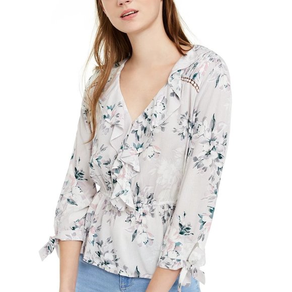 American Rag Cie Winter Blooms Blouse - Picture 1 of 14